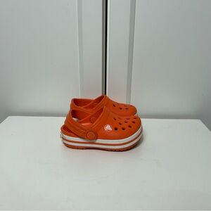 Crocs orange white sandals